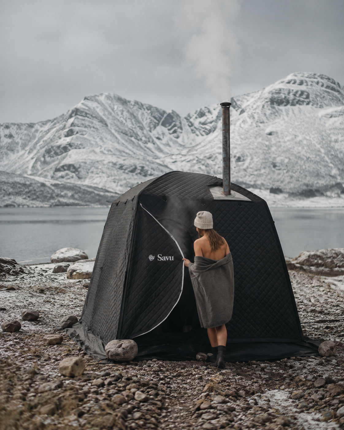 SAVU sauna set up outdoors